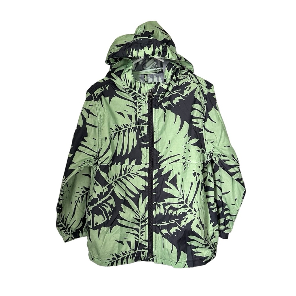 GAP Boys Sz 4 Packable Windbreaker Jacket Printed Ripstop Windbuster Tropical